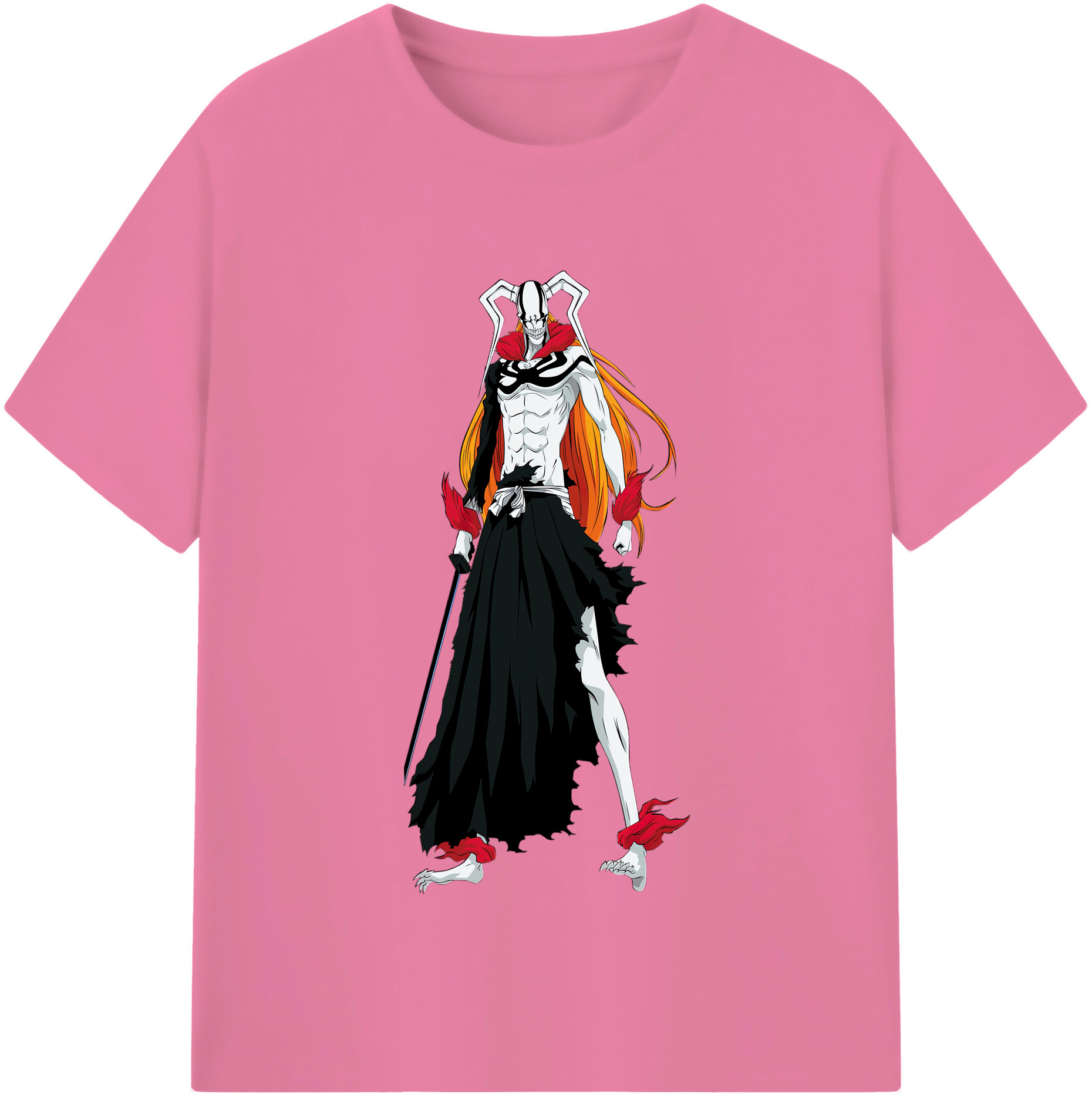 （画像用） ブリーチ 黒崎一護（くろさき いちご）BLEACH Kurosaki Ichigo 綿100％半袖Tシャツ（フロントプリント）